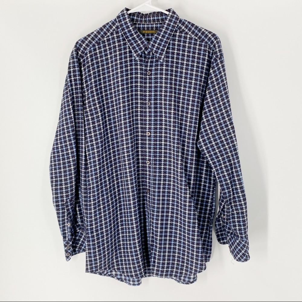 Psudo Button Up Long Sleeve Collar Shirt Size L